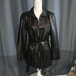 Leather black  blazer